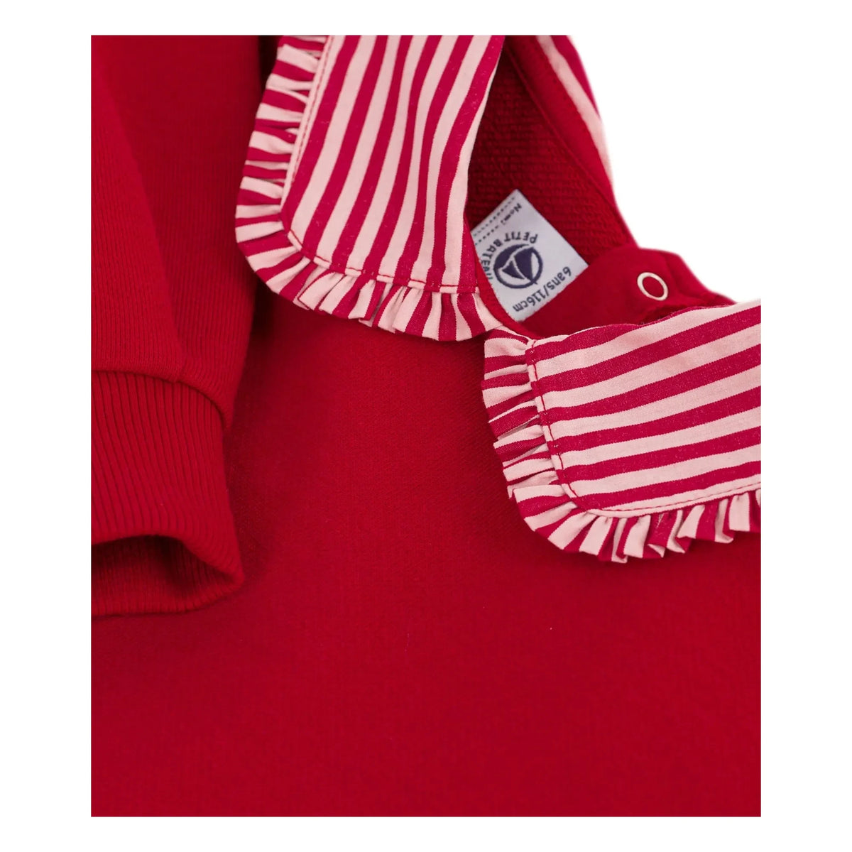 Petit Bateau - Striped Neck Sweat Organic Cotton | Red