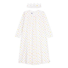 Petit Bateau - Organic Cotton Heart and Crown Nightgown Set | White
