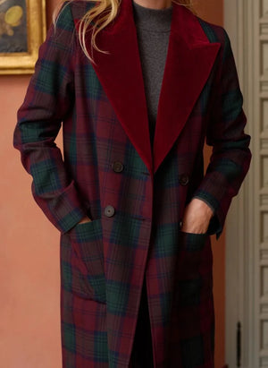 Maria de la Orden - Carreaux César Coat | Burgundy