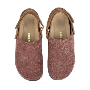 Bobo Choses - Garden Fur Leather Slippers | Dark Brown