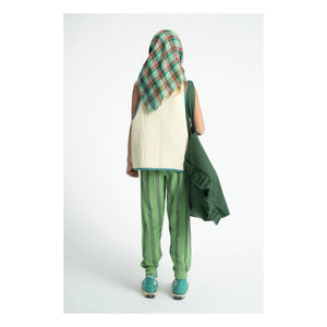 Piupiuchick - Organic Cotton Terry Textured Striped Jogger Trousers | Green