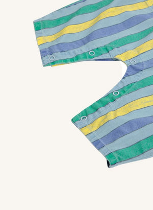 Bobo Choses - Lightweight Denim Striped Jumpsuit | Blue
