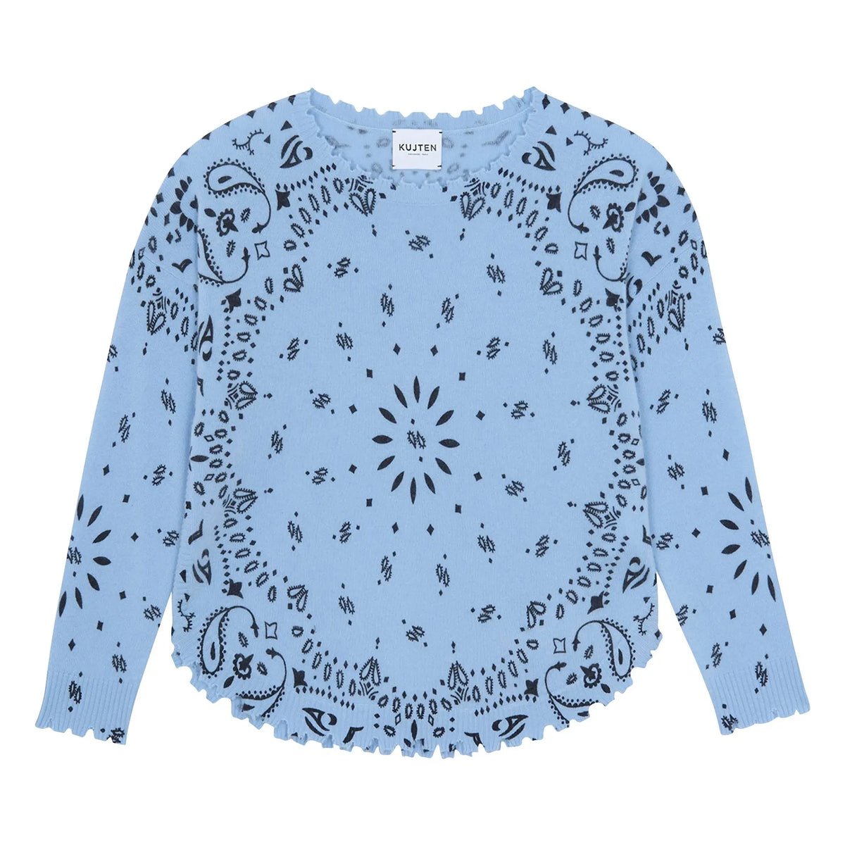Kujten - Mela Bandana Cashmere Sweater | Blue