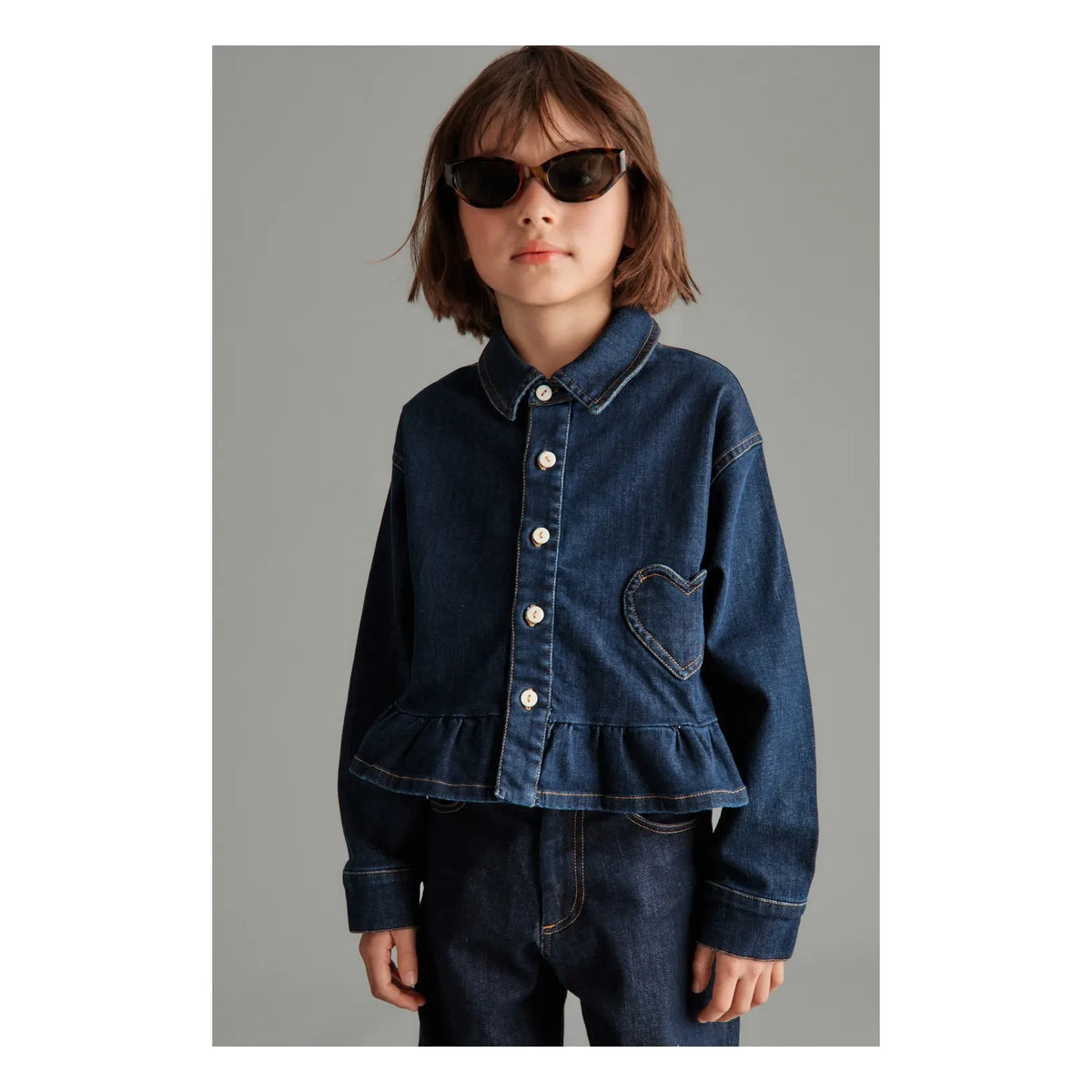 Mipounet - Love Denim Shirt | Dark Blue