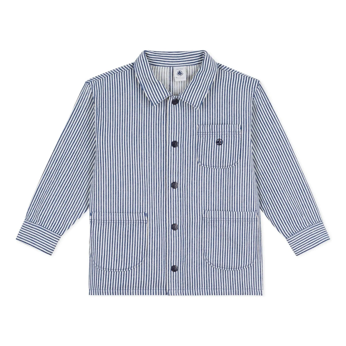 Petit Bateau - Striped Organic Cotton Worker Jacket | Blue