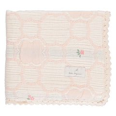 Bebe Organic - Cleo Floral Pattern Organic Cotton Blanket | Powder Pink