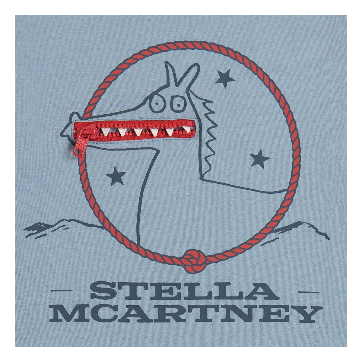 Stella McCartney Kids - Zip T-Shirt | Organic Cotton | Blue