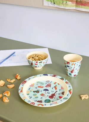 Rice - ABC Melamine Plate | Light Blue