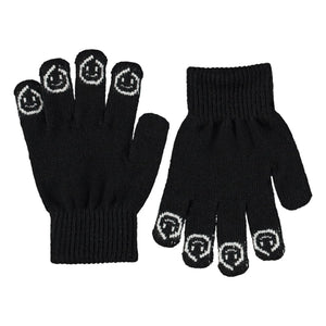 Molo - 2 Pair Kaapo Smileys Gloves Set | Black