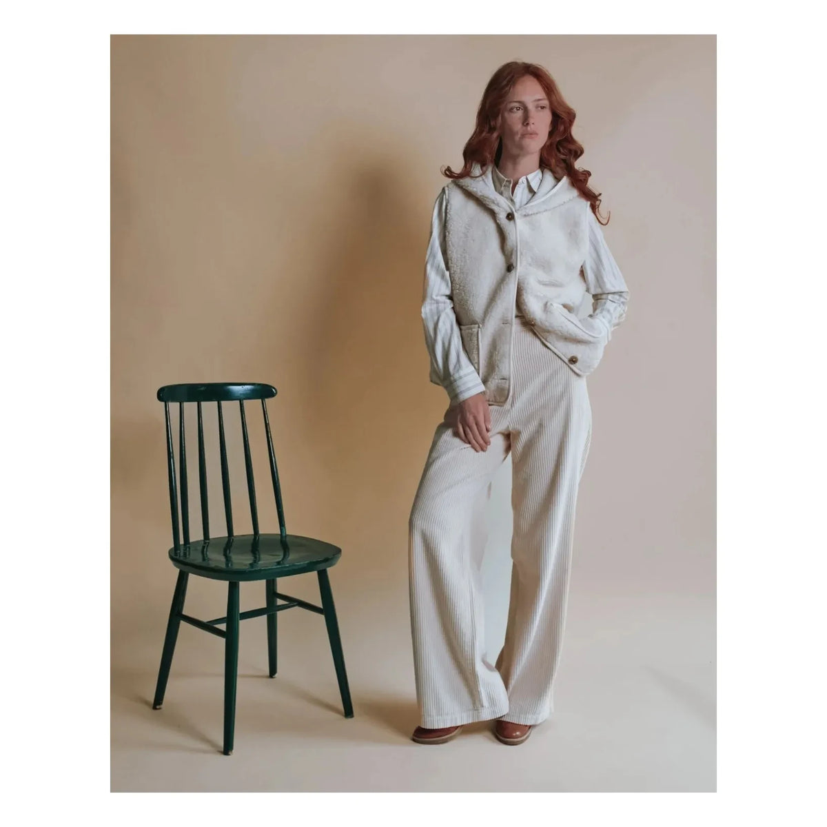 Emile et Ida - Ecru Sleeveless Jacket | Ecru
