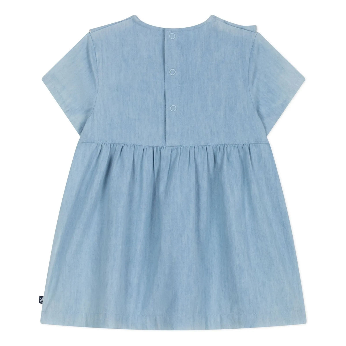 Petit Bateau - Embroidered Chambray Dress | Light Blue