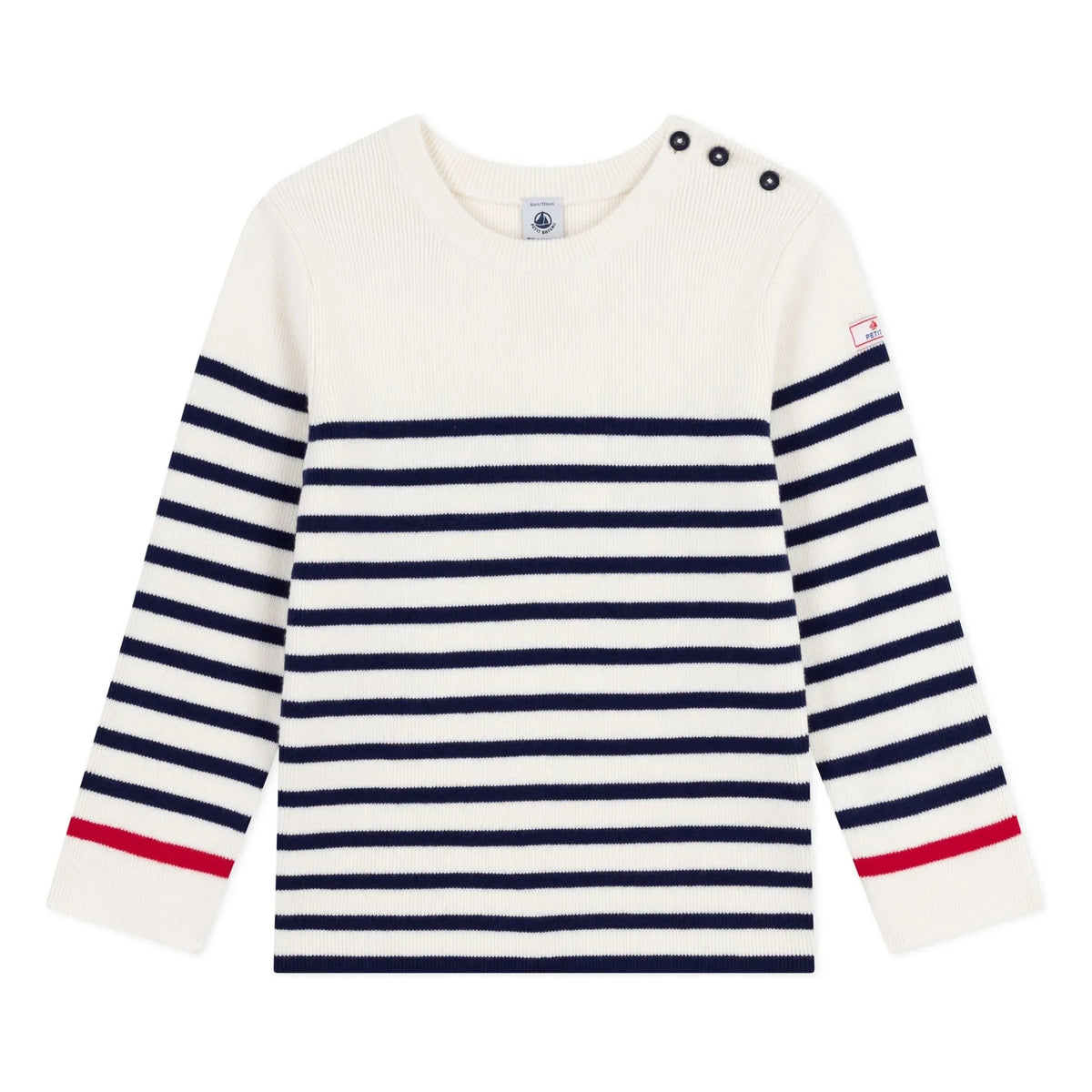 Petit Bateau - Wool Contrast Sailor Sweater | Ecru