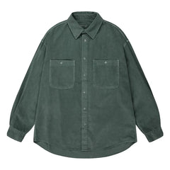 Kappy - Ribbed Velvet Shirt | Green