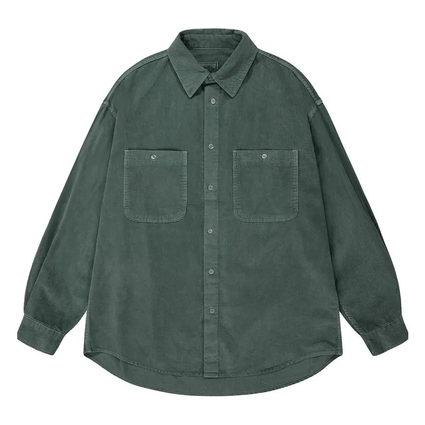 Kappy - Ribbed Velvet Shirt | Green