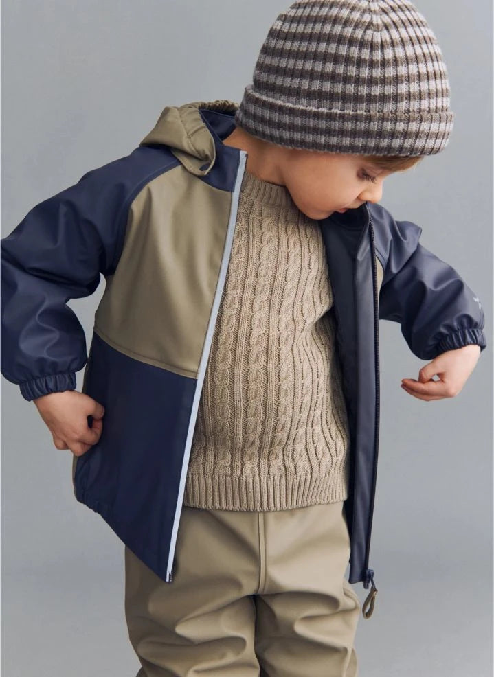 Wheat - Ajojo Raincoat Made from Recycled Fibers | Grey blue