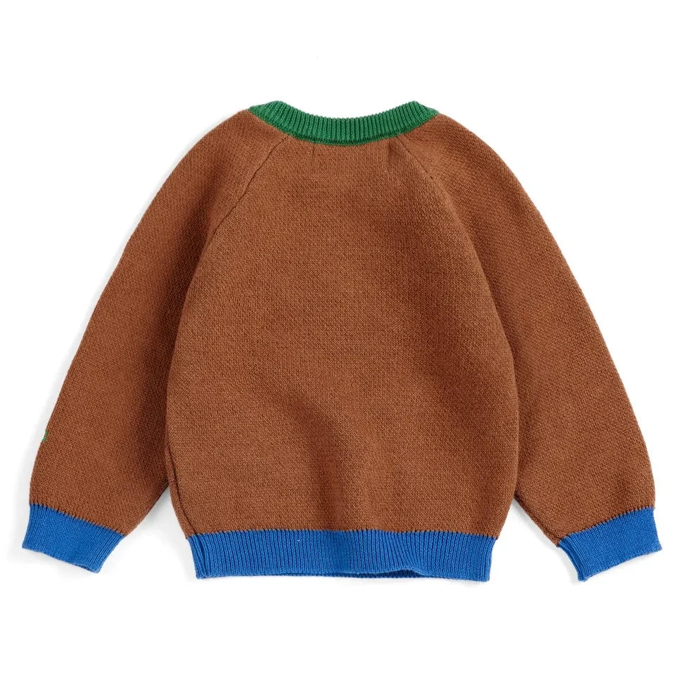 Bobo Choses - Organic Cotton Mushroom Sweater | Brown