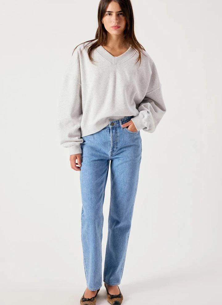 American Vintage - Baptown Cotton Sweatshirt | Grey melange