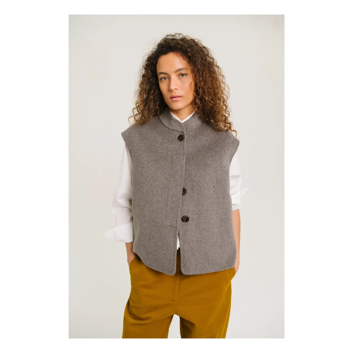 Sacrécoeur - Mireia Wool Reversible Cardigan | Gray