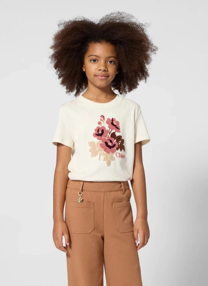 Chloé - Organic Cotton Floral T-Shirt | Chalk