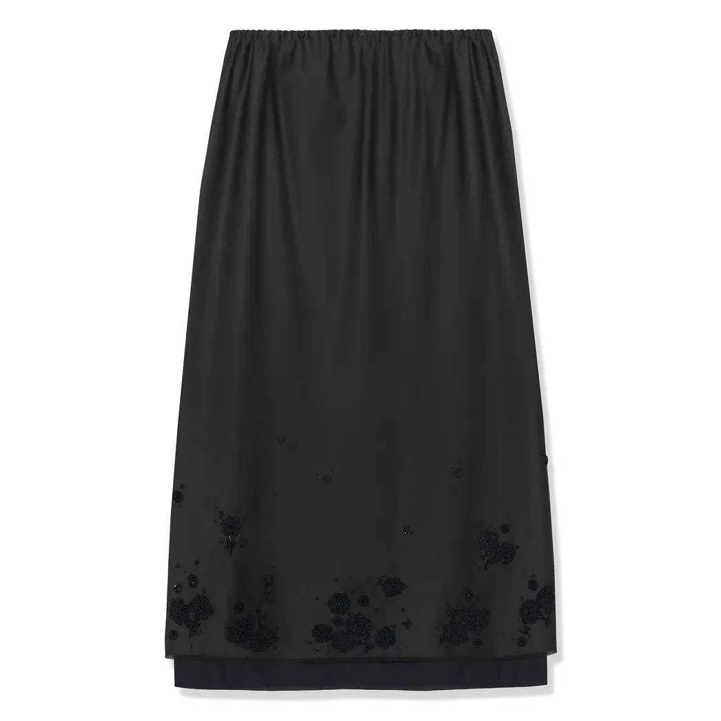 Cordera - Belt Detailed Decorative Wool Skirt | Dark Brown