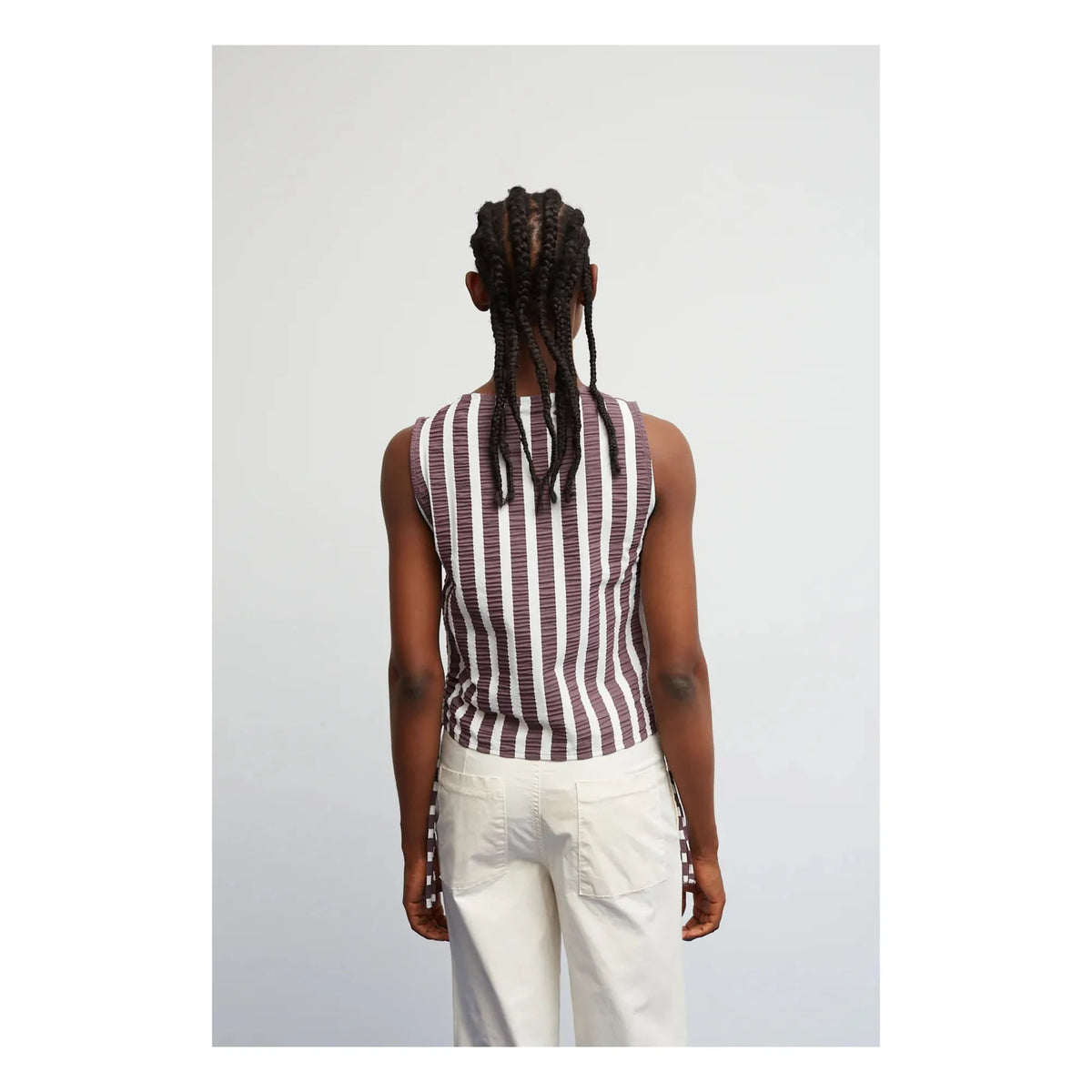 Dr Bloom - Travel Striped Blouse | Aubergine