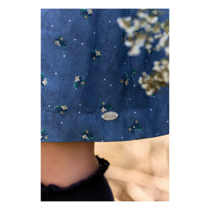 Tartine et Chocolat - Flower Bouquet Gathered Dress | Dark Blue