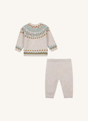 Bonton - Toudou Cardigan and Tights Set | Chalk
