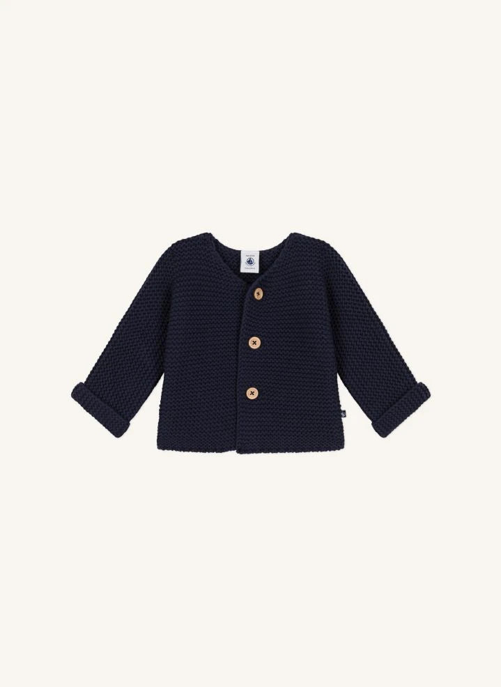 Petit Bateau - Lafa Purl Knit Cardigan | Navy