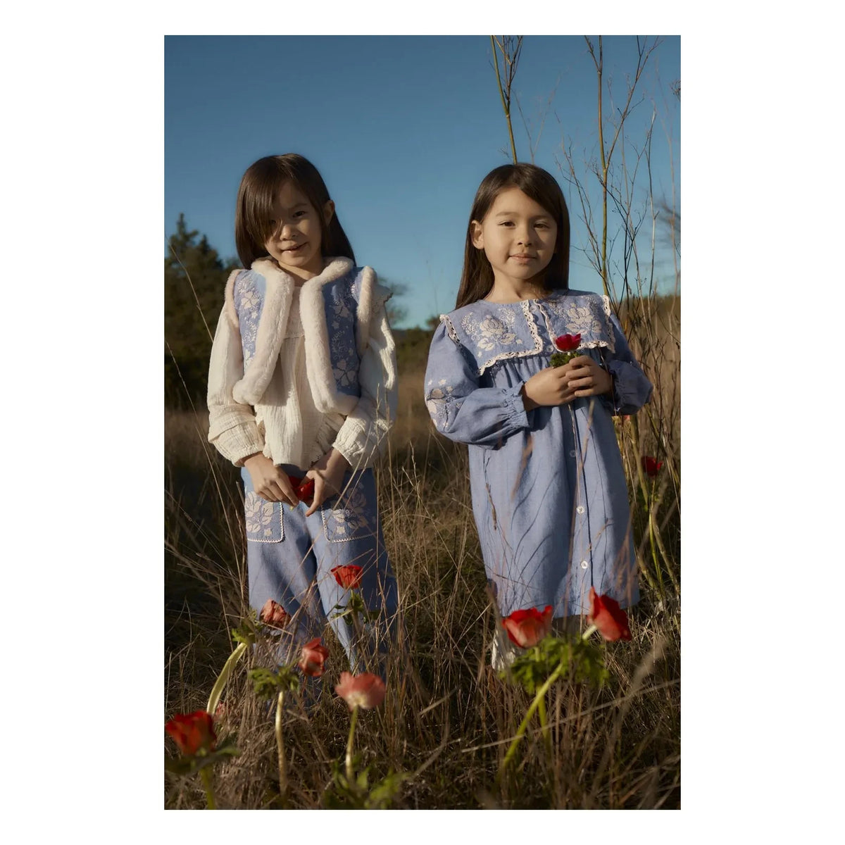 Louise Misha - Hyacinte organic cotton dress | Blue