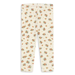 Konges Sløjd - Minnie Floral Pointelle Leggings, Organic Cotton | Ecru