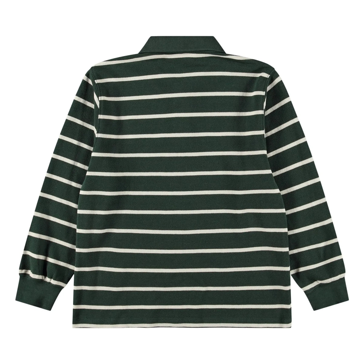 Molo - Striped organic cotton polo shirt | Chrome green