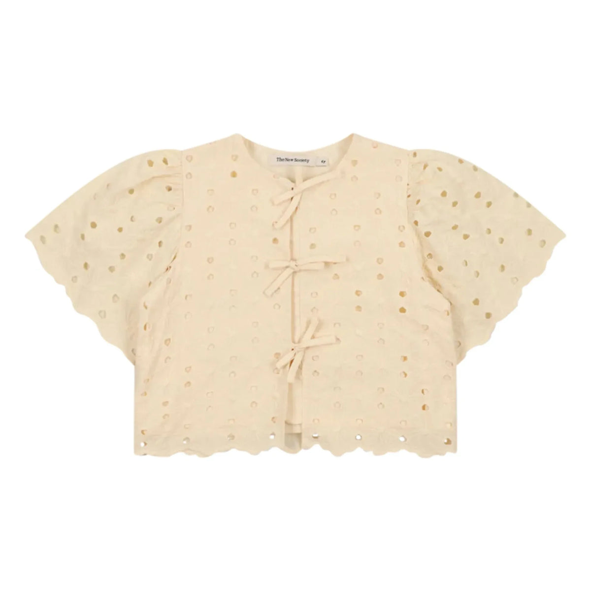 the new society - Broderie Anglaise Creta Blouse | Beige