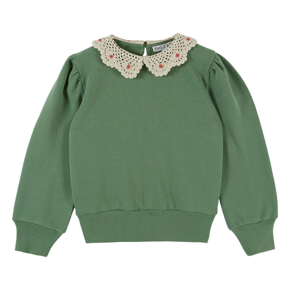 Emile et Ida - Organic Cotton Belted Sweatshirt | Olive Green