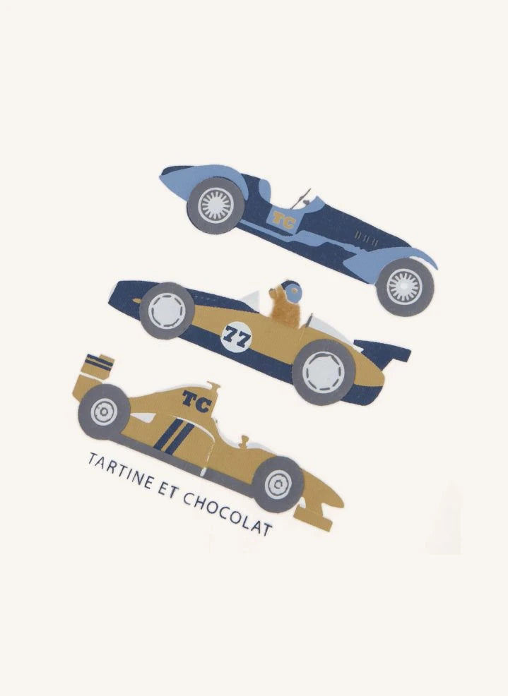 Tartine et Chocolat - Racing Cars T-shirt | Mustard