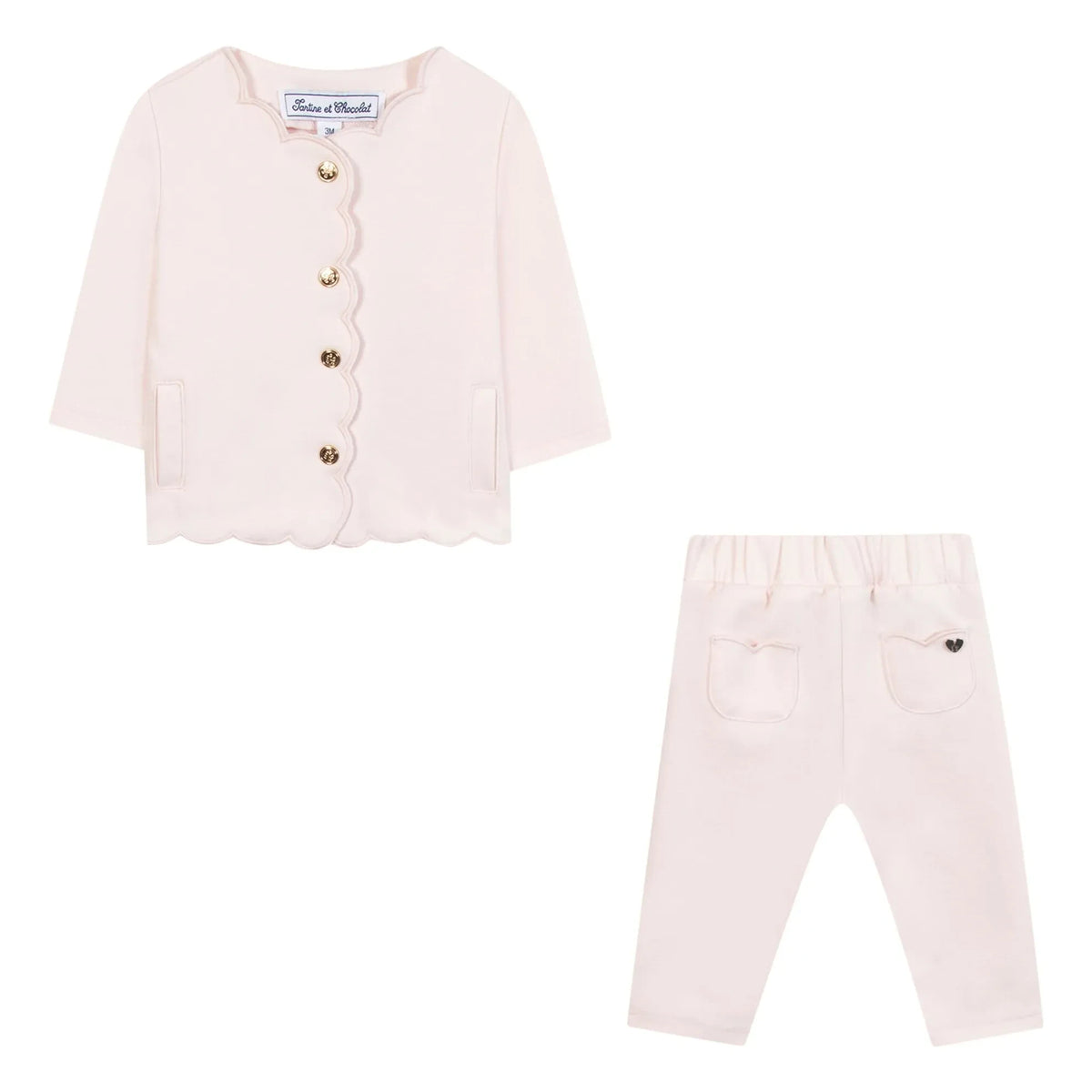Tartine et Chocolat - Jacket and pants set | Pale Pink