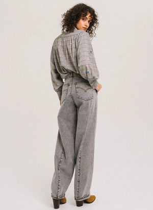Tinsels - Forest Plaid Cotton Blouse | Grey