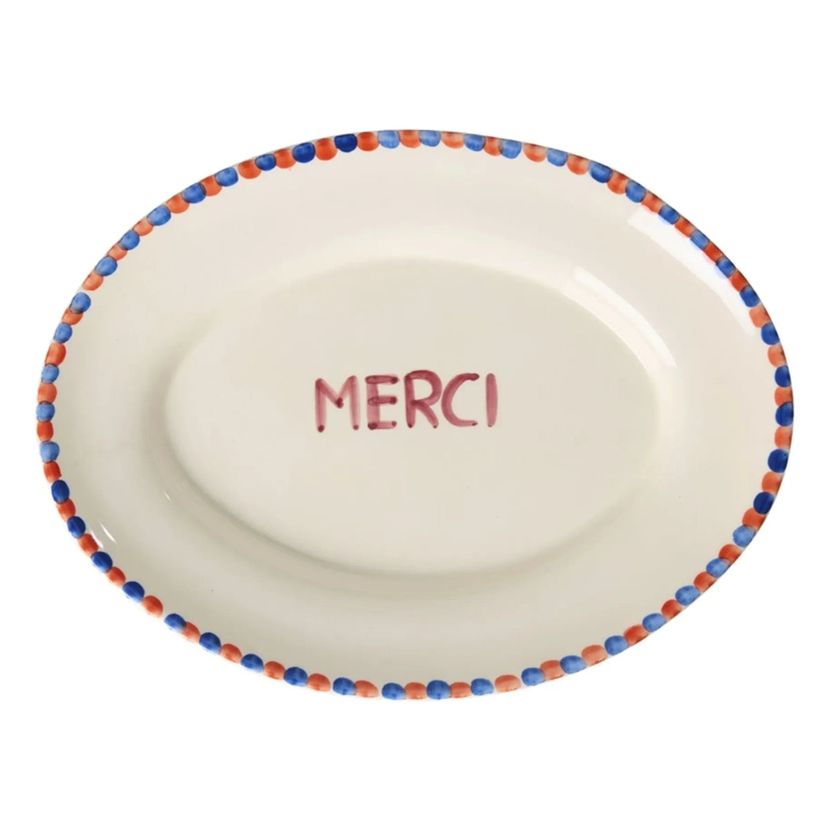 Rice - Merci Ceramic Plate | Ecru