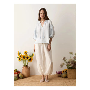 Boteh - Melissa Cotton Embroidered Blouse | Light blue