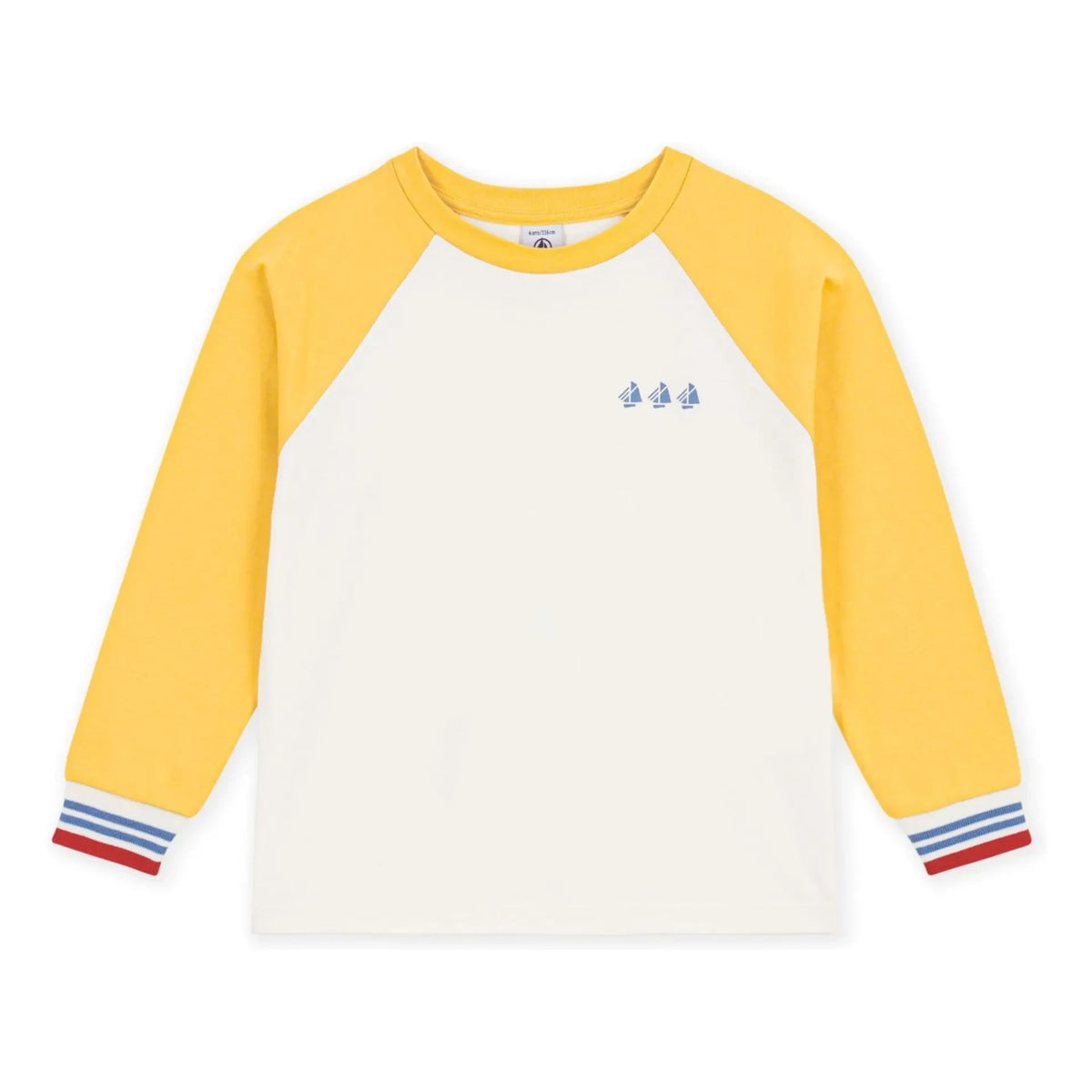 Petit Bateau - Colorblock Boat Neck Organic Cotton T-Shirt | Yellow