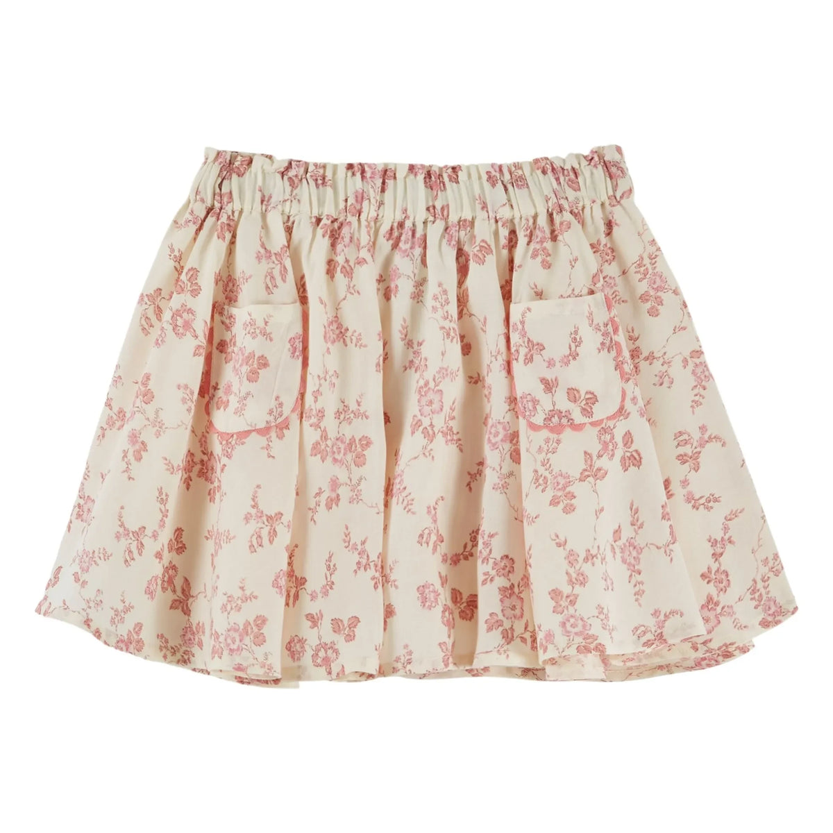 Emile et Ida - Organic Cotton Floral Skirt | Cream