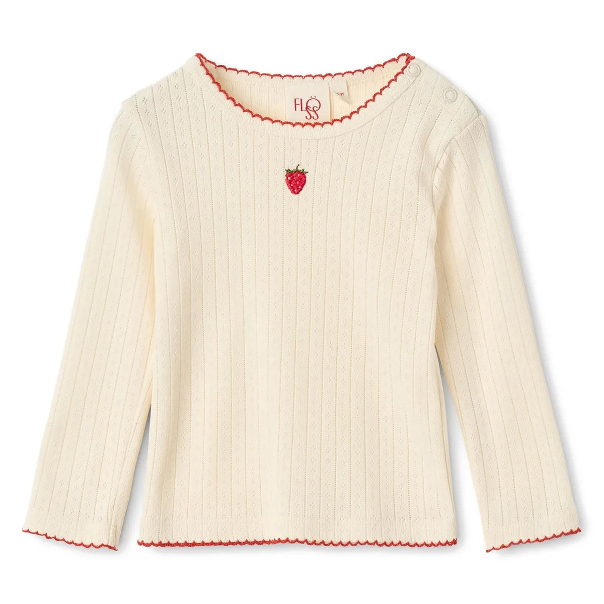 Flöss - Flora Pointelle T-Shirt | Cream