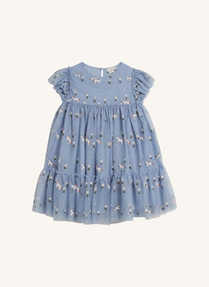 Stella McCartney Kids - Tulle Horse Dress | Blue
