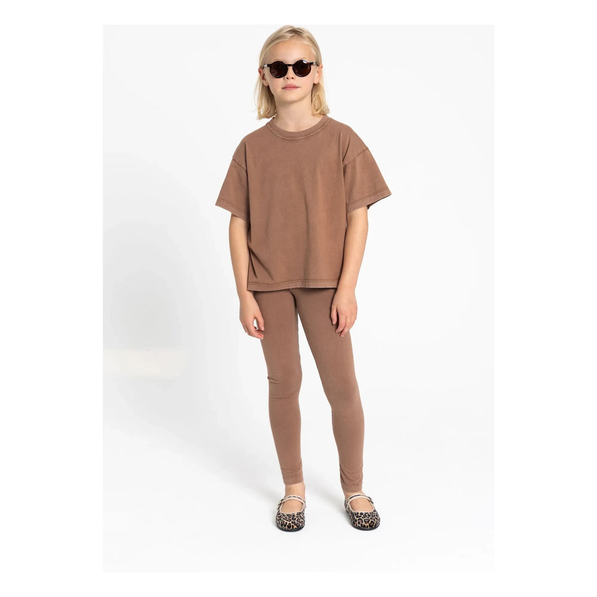 Smallable Kid - Lou Organic Cotton Leggings | Brown