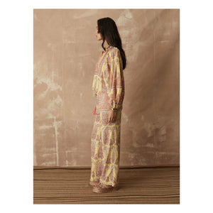 Boteh - Calico Straight-Cut Cotton Trousers | Lemon Yellow