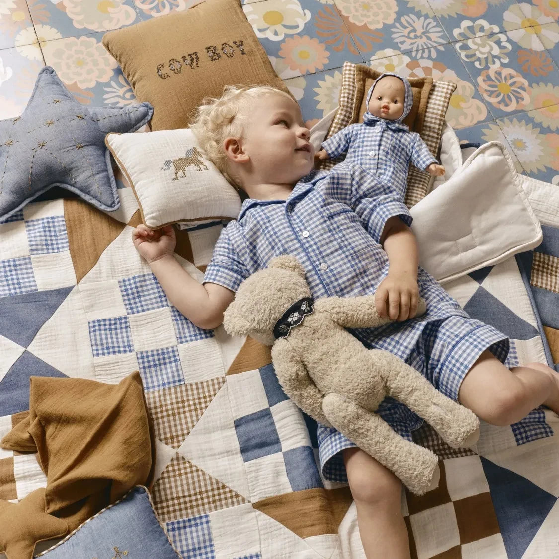 Editions Aimable - Pio pajama | Blue Vichy Cotton