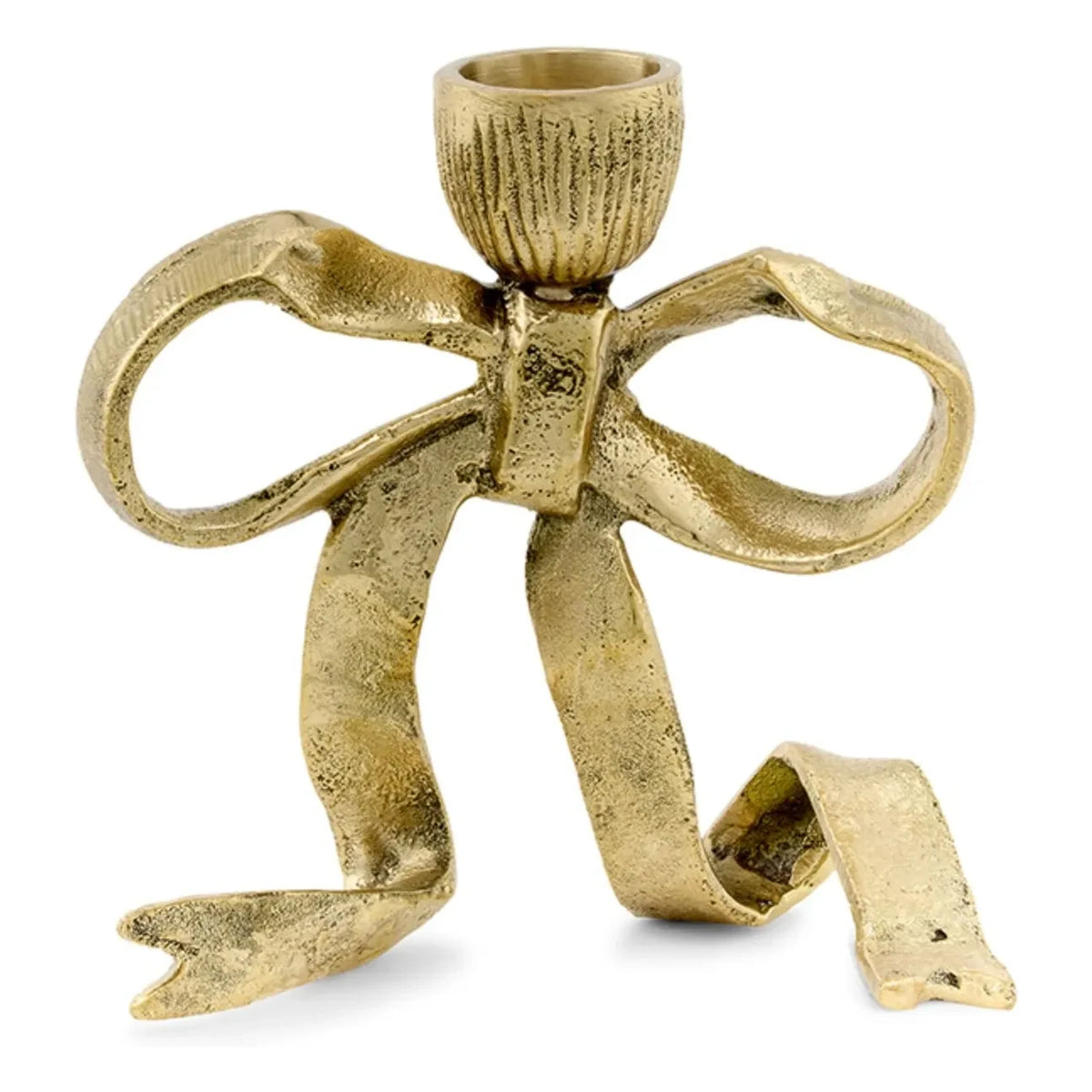 Doing Goods - Riley Ribbon Brass Candle Holder | Gold