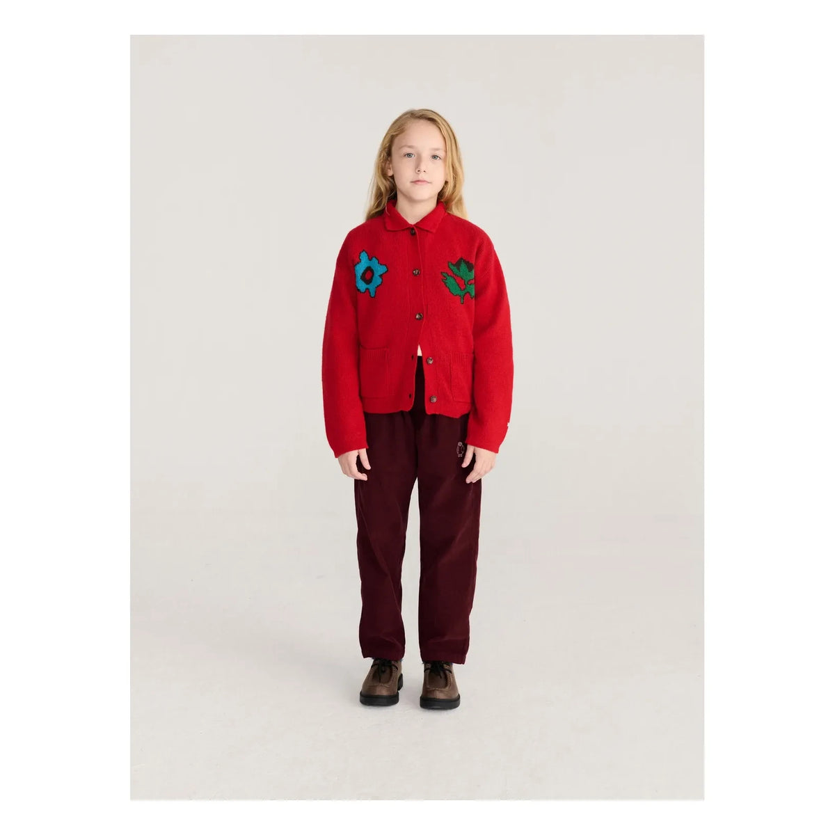 Bobo Choses - Wool Flower Cardigan | Red