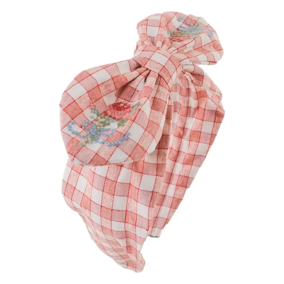 Gingersnaps - Bernice Check Headband | Red