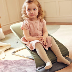 BabyBjörn Bliss Woven Petal Quilt Baby Bouncer - Dark Green-Baby Bouncers-Dark Green- | Natural Baby Shower