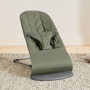 BabyBjörn Bliss Woven Petal Quilt Baby Bouncer - Dark Green-Baby Bouncers-Dark Green- | Natural Baby Shower
